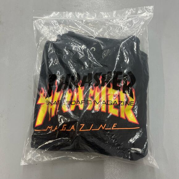 NWT Black Thrasher Graphic Flame Skate Hoodie SZ S - Picture 2 of 4